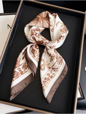 Luxe natural floral silky wild rag scarf • new!